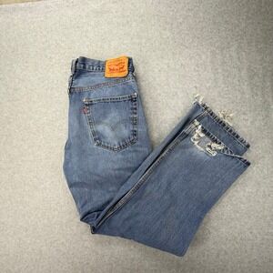 Levis 550 Relaxed Fit Tapered Leg Jeans 34x32 Blue Denim Vintage 90s Distressed